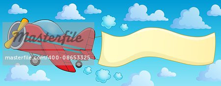 Retro airplane with banner theme 3 - eps10 vector illustration.