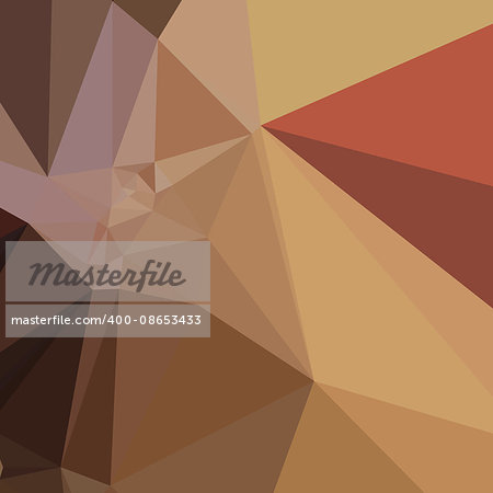 Low polygon style illustration of antique brass brown abstract geometric background.
