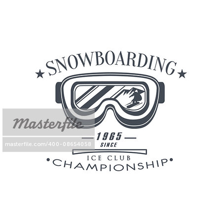 Ice Club Championship Emblem Classic Style Vector Logo With Calligraphic Text On White Background