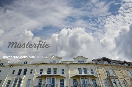 Low Angle View of Seaside Hotels, Weston Super Mare, England, UK