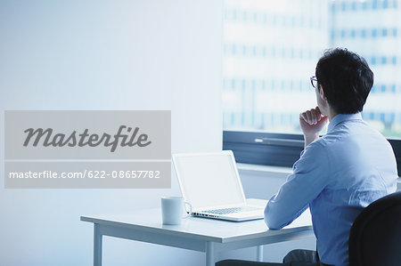 Japanese businessman in a modern office