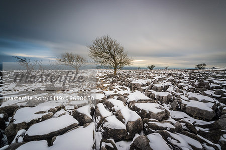 Twistleton Scar End in snow, Ingleton, Yorkshire Dales, Yorkshire, England, United Kingdom, Europe