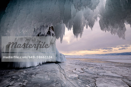 Kharantsy ice caves, Baikal Lake, Olkhon Island, Siberia, Russia