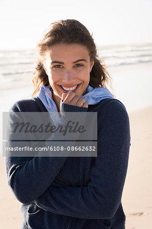 Portrait of a young beautiful woman smiling