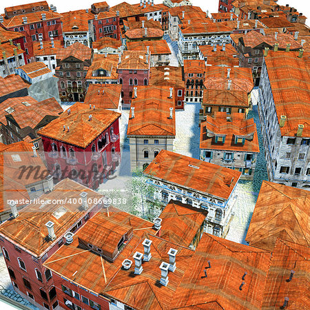 Typical italian cityscape - aerial view