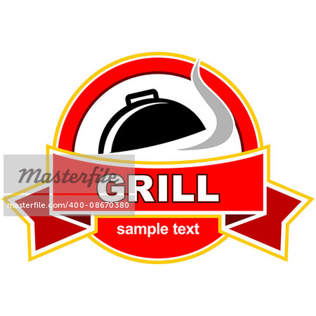 Vintage grill and BBQ label design. Vector illustration.