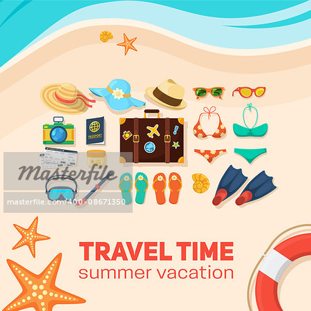 Vacation travel background. Easy to edit design template.
