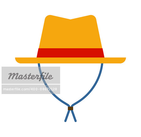 Sheriffs leather cowboy hat stetson accessory and western cowboy human hat. Sheriff cowboy brown costume. Leather cowboy sheriffs leather hat stetson western traditional clothing vector illustration