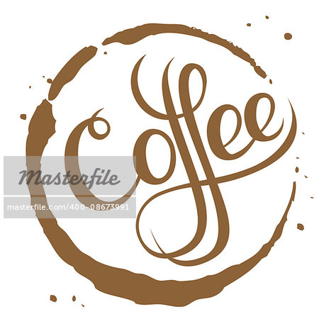 Coffee Stain, Isolated On White Background. Vector EPS 10 illustration.