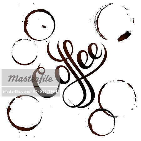 Coffee Stain, Isolated On White Background. Vector EPS 10 illustration.