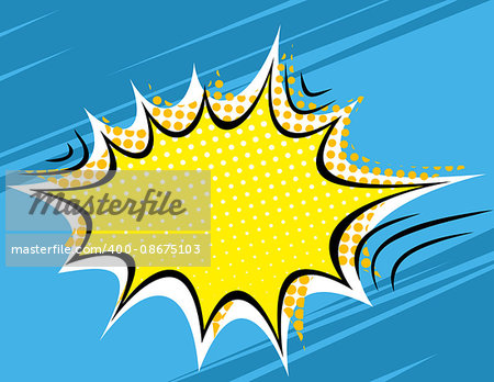 Grunge Retro Comic Speech Bubbles. Vector Illustration on Strip Background. Abstract Talking Clouds and Sounds