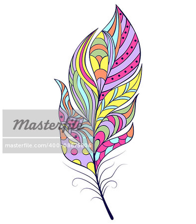 Vector illustration of abstract feather on white background