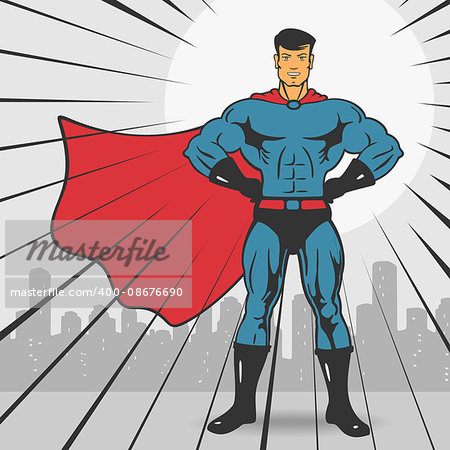 Super Action Hero Stand Vector Illustration eps 8 file format