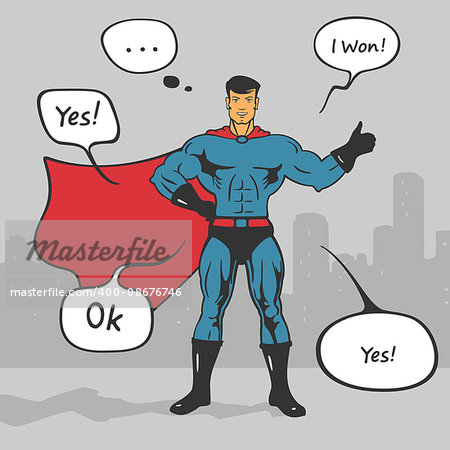 Super Action Hero Stand Vector Illustration eps 8 file form