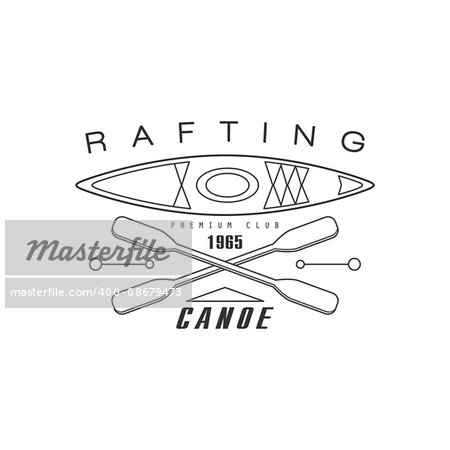 Rabting Canoe Club Emblem Classic Style Vector Logo With Calligraphic Text On White Background