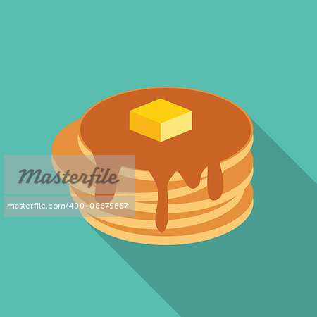 Breakfast Sweet Pancake Icon in Modern Flat Style Vector Illustration EPS10