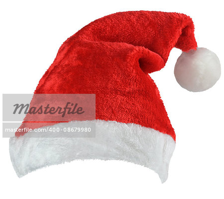 Santa Claus red hat isolated on white background