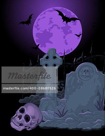 Illustration of Halloween scary background