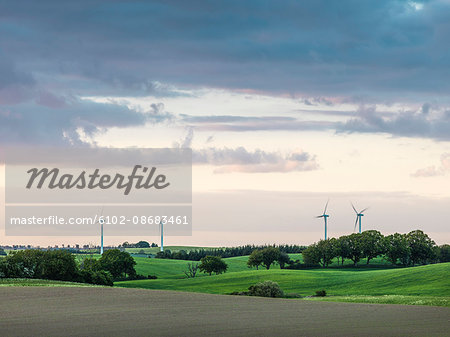 Landscape with wind turbines