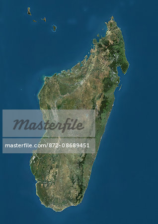 Satellite view of Madagascar. Comoros and Mayotte islands are at North. This image was compiled from data acquired by Landsat satellites. Satellite view of Madagascar. Comoros and Mayotte islands are at North. This image was compiled from data acquired by Landsat satellites.