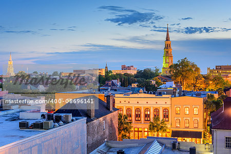 Charleston, South Carolina, USA town skyline.