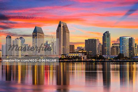 San Diego, California, USA downtown skyline.