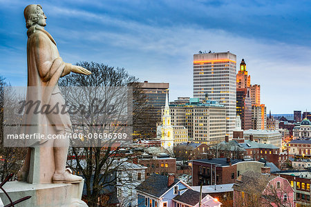 Providence, Rhode Island city skyline from Prospect Terrace Park.