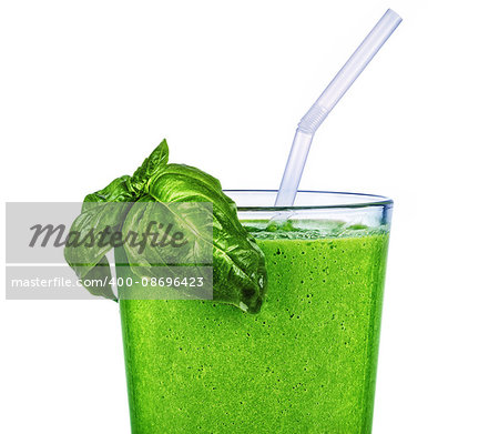 closeup of a glass with green smoothie