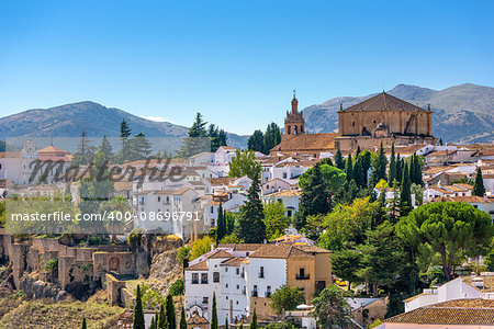 Ronda, Spain old town cityscape.