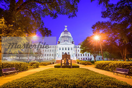 Mississippi State Capitol in Jackson, Mississippi, USA.