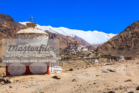 Likir Monastery, the ancient buddhist monastery in Leh, Ladakh Region, India