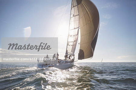 Sailboat on sunny ocean Sailboat on sunny ocean