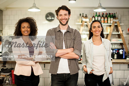 Restaurant business partners, portrait