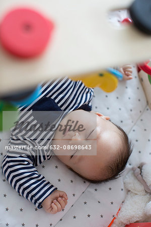 Baby sleeping in crib