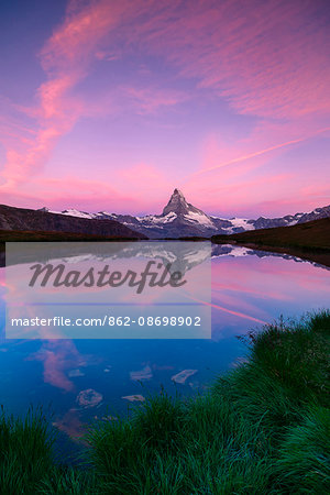 Mount Matterhorn, Stellisee, Zermatt, Switzerland