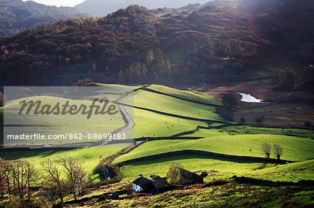 England, Cumbria, Langdale. Little Langdale in the autumn.