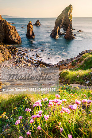 Crohy Head, County Donegal, Ulster region, Ireland, Europe. Sea arch stack and coastal cliffs.