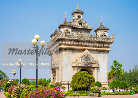 Patuxi or Victory Gate monument, Vientiane, Laos