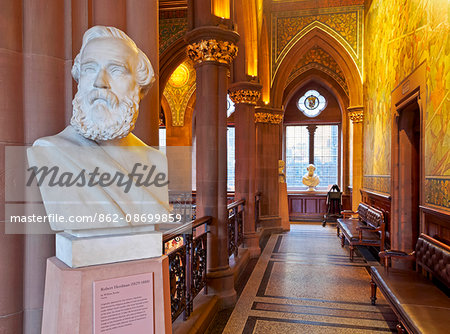 UK, Scotland, Lothian, Edinburgh, Marble Sculpture of Robert Herdman by William Brodie in The Scottish National Portrait Gallery.