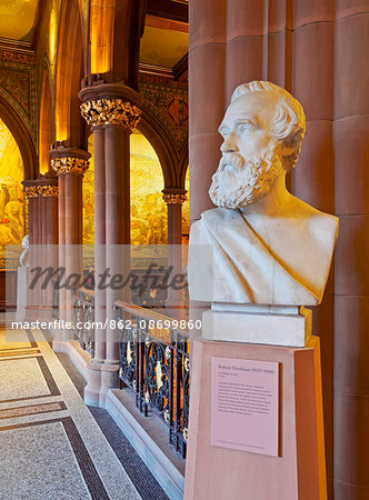 UK, Scotland, Lothian, Edinburgh, Marble Sculpture of Robert Herdman by William Brodie in The Scottish National Portrait Gallery.