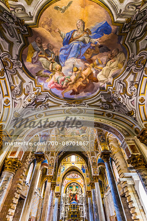 Interior of Church of Santa Maria dell'Ammiraglio, also known as Martorana in Palermo, Sicily, Italy