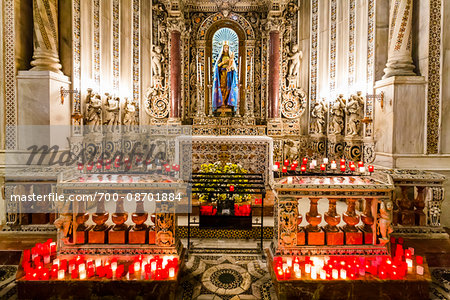 Prayer Candles in Cattedrale di Monreale in Monreale, Palermo, Sicily, Italy