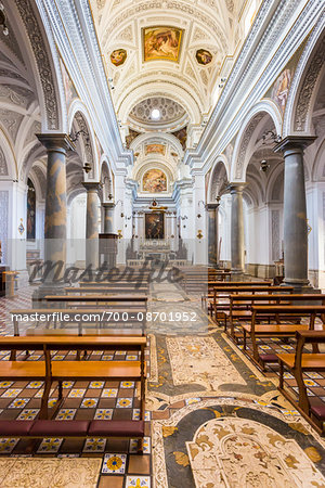 The beautiful and historic interior of the Church of San Martino in Erice in Sicily, Italy