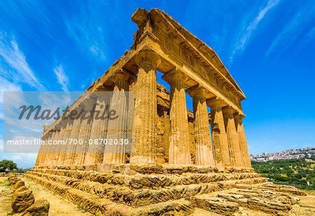 Temple of Concordia at Valle dei Templi in Ancient Greek City at Agrigento, Sicily, Italy