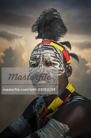 Village chief of a community of the Mursi Tribe, Omo Valley, Ethiopia