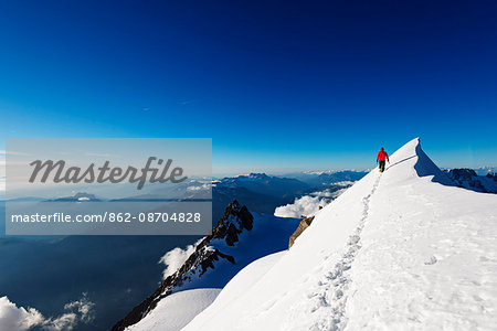 Europe, France, Haute Savoie, Rhone Alps, Chamonix, Mont Blanc Tacul ridge