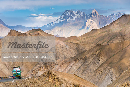 Dry, high altitude mountain landscape near Lamayuru, Indus Valley
