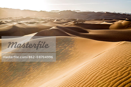 Niger, Agadez, Sahara Desert, Tenere, Kogo. Sand dunes in the vast Tenere Desert.