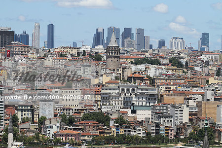 Galata and Karakoy district in Istanbul city, Turkey