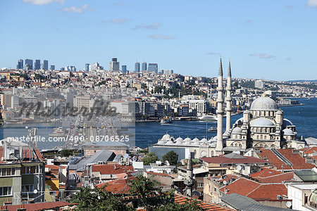 Eminonu and Karakoy District in Istanbul City, Turkey